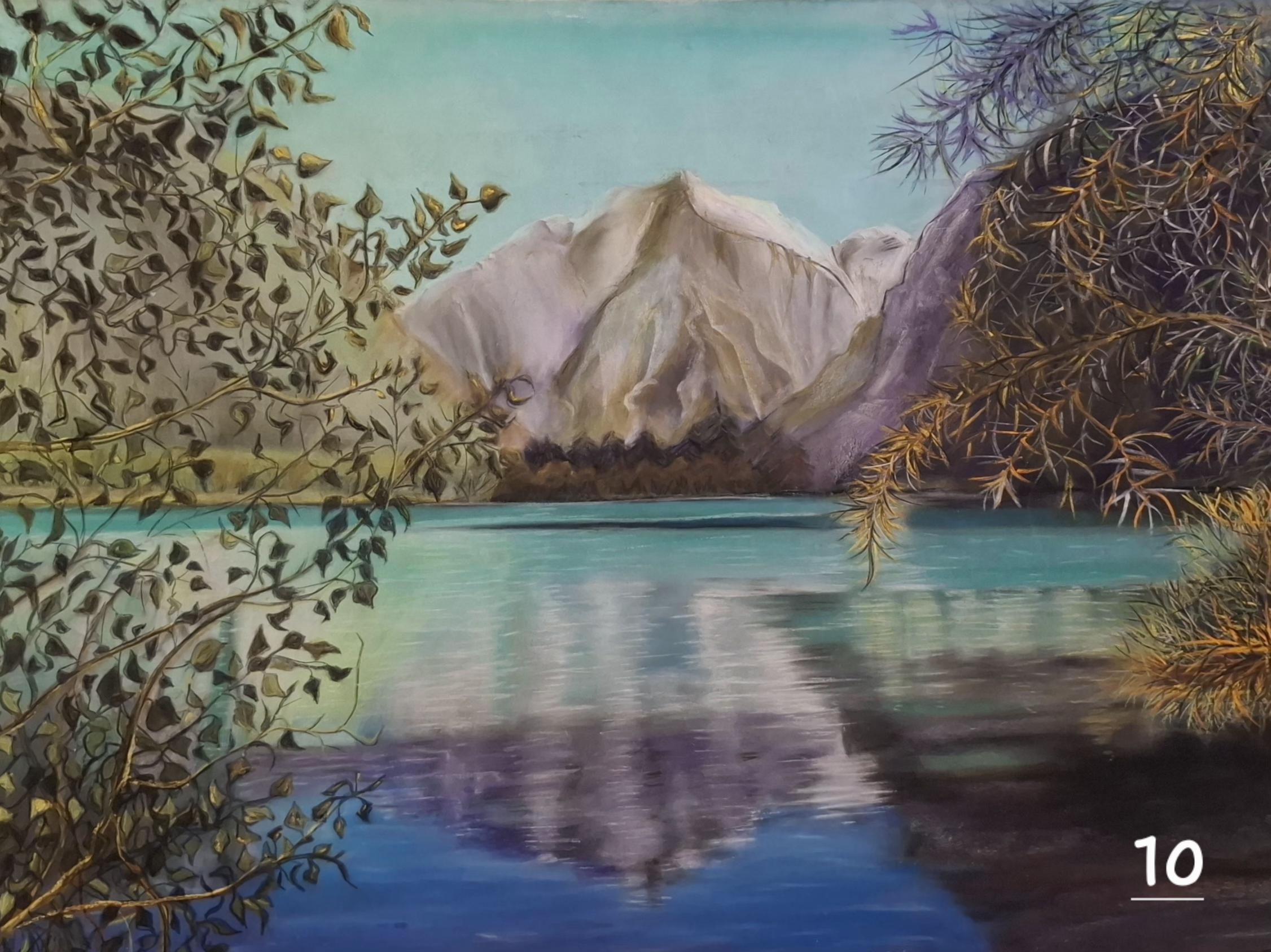 Lac du Buclet printemps - Pastel sec 47x30 par Marie-Ange Amatulli